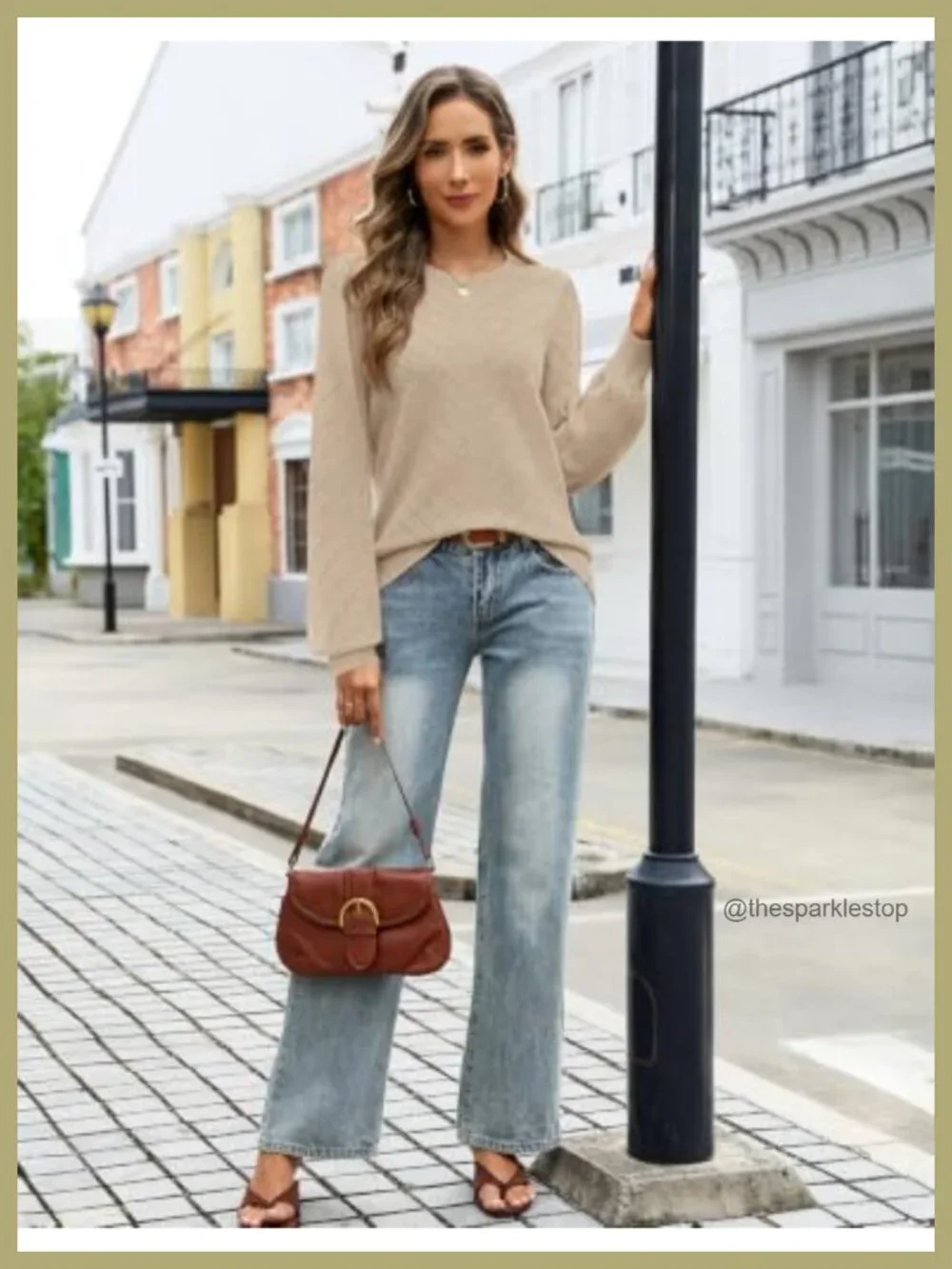 Women's Lightweight Knit Pullover Sweater Long Sleeve Balloon Sleeve Eyelet